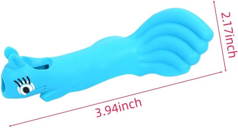 Conboxus Violin/Viola Bow Holder Violin Bow Grip For Beginner Violin Holder Teaching Aid Accessory Soft protect finger Cute squirrel-shaped Bright Colors (blue) - Image 3